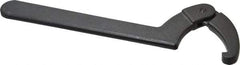Proto - 4-1/2" to 6-1/4" Capacity, Black Oxide Finish, Adjustable Hook Spanner Wrench - 12-1/8" OAL, 1/4" Hook Pin Height - Industrial Tool & Supply