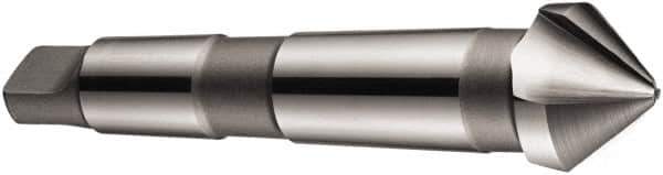 DORMER - 3 Flute 90° High Speed Steel Countersink - Bright Finish, 106mm OAL, Single End, Morse Taper Shank, Right Hand Cut - Industrial Tool & Supply