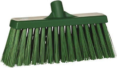 Vikan - 12" Heavy Duty Synthetic Push Broom - 2" Bristle Length, Plastic Block, European Threaded Handle Connection - Industrial Tool & Supply