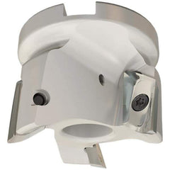 Iscar - 3 Inserts, 63mm Cut Diam, 27mm Arbor Diam, 20.5mm Max Depth of Cut, Indexable Square-Shoulder Face Mill - 0/90° Lead Angle, 50mm High, HM90 APCR 2206.. Insert Compatibility, Through Coolant, Series Helialu - Industrial Tool & Supply