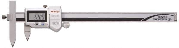 Mitutoyo - 10 to 200mm Range, 0.01mm Resolution, IP67 Electronic Caliper - Stainless Steel with 30mm Stainless Steel Jaws, 0.03mm Accuracy, SPC Output - Industrial Tool & Supply