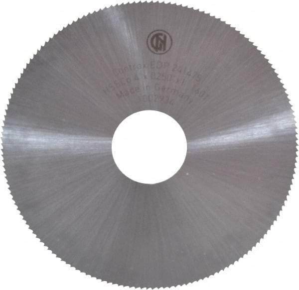 Controx - 4" Diam x 0.025" Blade Thickness x 1" Arbor Hole Diam, 160 Tooth Slitting and Slotting Saw - Arbor Connection, Right Hand, Uncoated, Cobalt, Concave Ground - Industrial Tool & Supply
