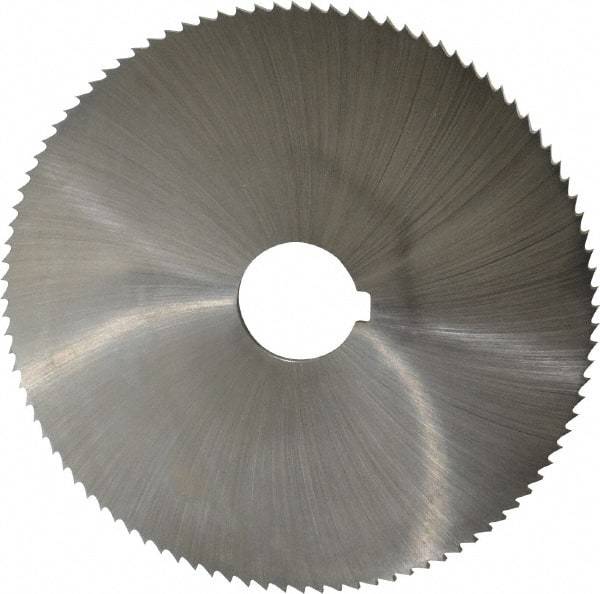 Controx - 5" Diam x 1/8" Blade Thickness x 1" Arbor Hole Diam, 100 Tooth Slitting and Slotting Saw - Arbor Connection, Right Hand, Uncoated, Cobalt, Concave Ground, Contains Keyway - Industrial Tool & Supply