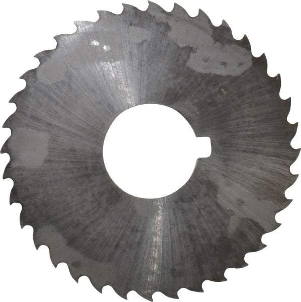 Controx - 2" Diam x 0.0469" Blade Thickness x 5/8" Arbor Hole Diam, 36 Tooth Slitting and Slotting Saw - Arbor Connection, Right Hand, Uncoated, Cobalt, 15° Rake, Concave Ground, Contains Keyway - Industrial Tool & Supply