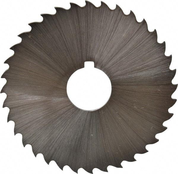Controx - 2-1/2" Diam x 1/16" Blade Thickness x 5/8" Arbor Hole Diam, 36 Tooth Slitting and Slotting Saw - Arbor Connection, Right Hand, Uncoated, Cobalt, 15° Rake, Concave Ground, Contains Keyway - Industrial Tool & Supply