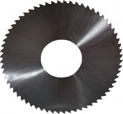 Controx - 3" Diam x 0.025" Blade Thickness x 1" Arbor Hole Diam, 64 Tooth Slitting & Slotting Saw - Arbor Connection, Right Hand, Uncoated, M2 High Speed Steel, 15° Rake, Concave Ground - Industrial Tool & Supply