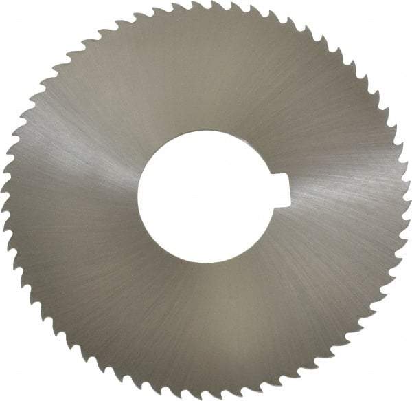 Controx - 3" Diam x 0.0469" Blade Thickness x 1" Arbor Hole Diam, 64 Tooth Slitting and Slotting Saw - Arbor Connection, Right Hand, Uncoated, Cobalt, 15° Rake, Concave Ground, Contains Keyway - Industrial Tool & Supply