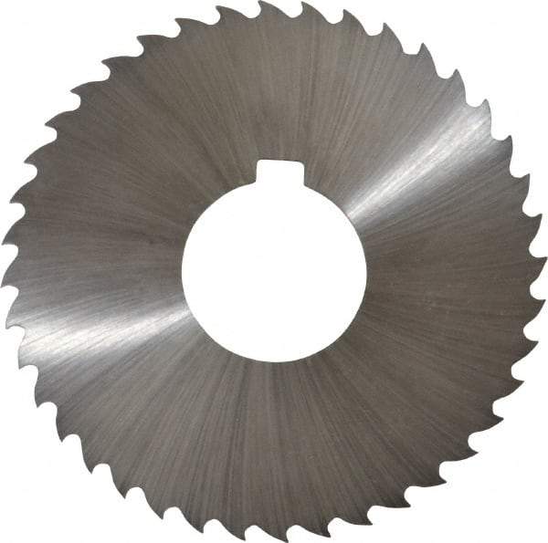 Controx - 3" Diam x 0.0938" Blade Thickness x 1" Arbor Hole Diam, 40 Tooth Slitting and Slotting Saw - Arbor Connection, Right Hand, Uncoated, Cobalt, 15° Rake, Concave Ground, Contains Keyway - Industrial Tool & Supply