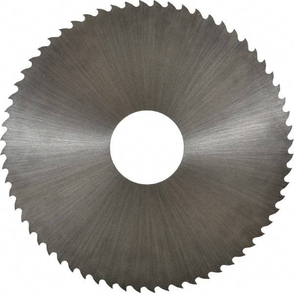 Controx - 4" Diam x 0.02" Blade Thickness x 1" Arbor Hole Diam, 64 Tooth Slitting and Slotting Saw - Arbor Connection, Right Hand, Uncoated, Cobalt, 15° Rake, Concave Ground - Industrial Tool & Supply