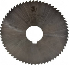 Controx - 4" Diam x 1/16" Blade Thickness x 1" Arbor Hole Diam, 64 Tooth Slitting and Slotting Saw - Arbor Connection, Right Hand, Uncoated, Cobalt, 15° Rake, Concave Ground, Contains Keyway - Industrial Tool & Supply