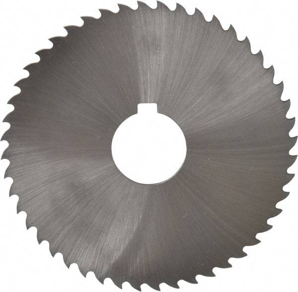 Controx - 4" Diam x 0.0781" Blade Thickness x 1" Arbor Hole Diam, 48 Tooth Slitting and Slotting Saw - Arbor Connection, Right Hand, Uncoated, Cobalt, 15° Rake, Concave Ground, Contains Keyway - Industrial Tool & Supply