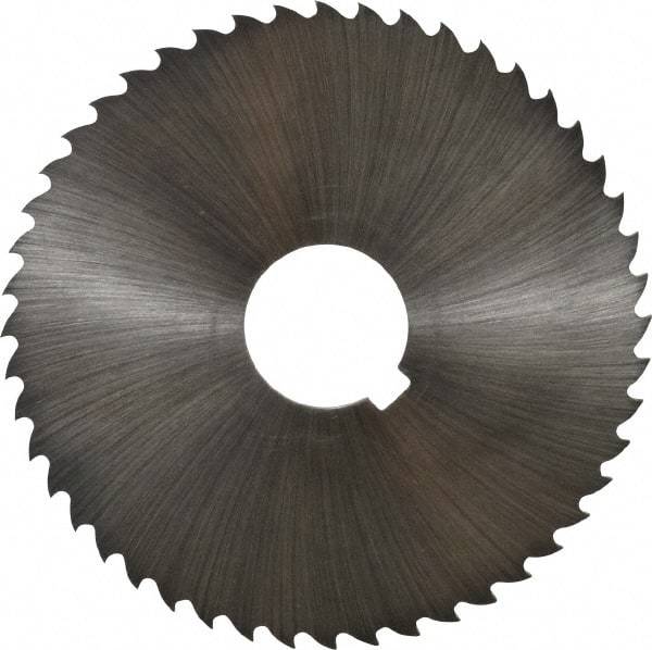 Controx - 4" Diam x 0.0938" Blade Thickness x 1" Arbor Hole Diam, 48 Tooth Slitting and Slotting Saw - Arbor Connection, Right Hand, Uncoated, Cobalt, 15° Rake, Concave Ground, Contains Keyway - Industrial Tool & Supply