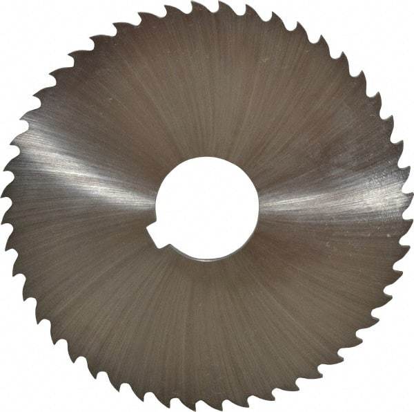 Controx - 4" Diam x 1/8" Blade Thickness x 1" Arbor Hole Diam, 48 Tooth Slitting and Slotting Saw - Arbor Connection, Right Hand, Uncoated, Cobalt, 15° Rake, Concave Ground, Contains Keyway - Industrial Tool & Supply