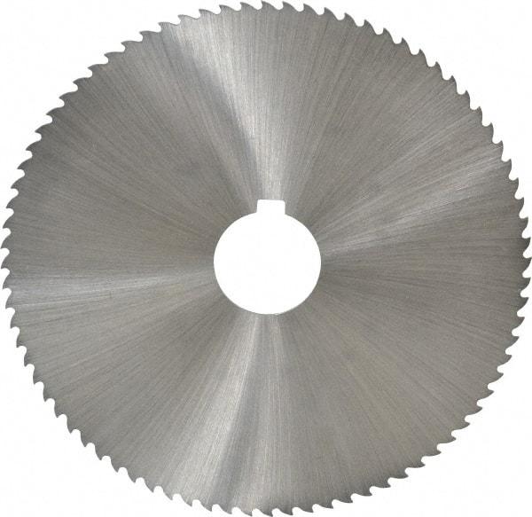 Controx - 5" Diam x 0.0469" Blade Thickness x 1" Arbor Hole Diam, 80 Tooth Slitting and Slotting Saw - Arbor Connection, Right Hand, Uncoated, Cobalt, 15° Rake, Concave Ground, Contains Keyway - Industrial Tool & Supply