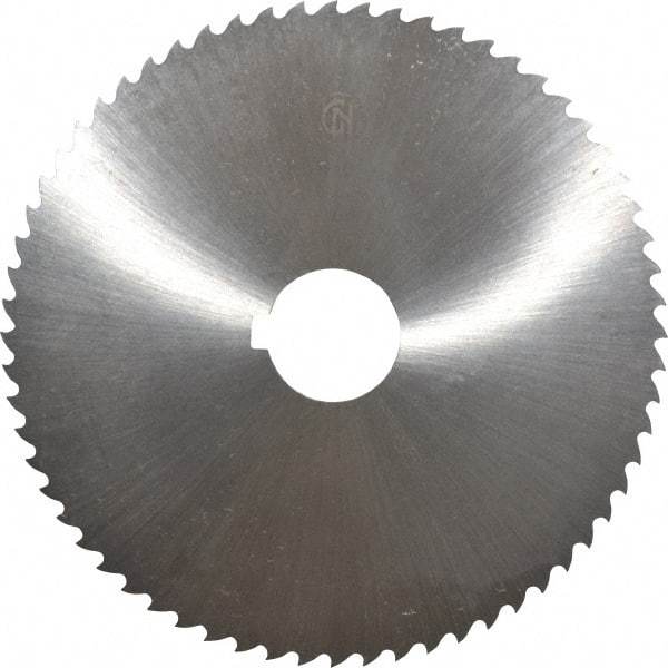 Controx - 5" Diam x 1/16" Blade Thickness x 1" Arbor Hole Diam, 64 Tooth Slitting and Slotting Saw - Arbor Connection, Right Hand, Uncoated, Cobalt, 15° Rake, Concave Ground, Contains Keyway - Industrial Tool & Supply