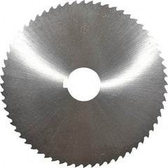 Controx - 5" Diam x 1/16" Blade Thickness x 1" Arbor Hole Diam, 64 Tooth Slitting and Slotting Saw - Arbor Connection, Right Hand, Uncoated, Cobalt, 15° Rake, Concave Ground, Contains Keyway - Industrial Tool & Supply