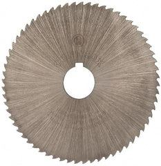 Controx - 5" Diam x 0.0781" Blade Thickness x 1" Arbor Hole Diam, 64 Tooth Slitting and Slotting Saw - Arbor Connection, Right Hand, Uncoated, Cobalt, 15° Rake, Concave Ground, Contains Keyway - Industrial Tool & Supply