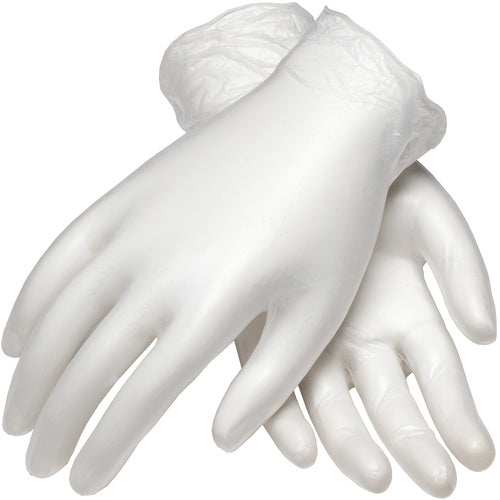 ‎64-V2000/M Disposable Gloves - Ambi-Dex Disposable Vinyl - Ind. Grade - Clear - Powdered - 4 mil - Exact Industrial Supply
