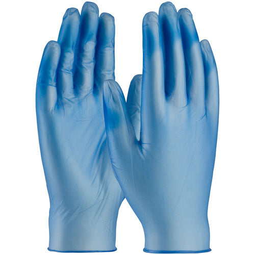 64-V77BPF/XL Disposable Gloves - Ambi-Dex Disposable HD Vinyl - Blue 5 mil Powder Free - Industrial Grade - Exact Industrial Supply
