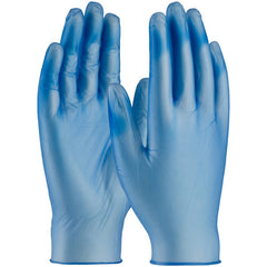 64-V77BPF/S Disposable Gloves - Ambi-Dex Disposable HD Vinyl - Blue 5 mil Powder Free - Industrial Grade - Exact Industrial Supply