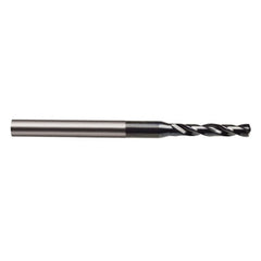 1.95 mm Dia. × 17.5 mm Shank × 16 mm Flute Length × 56 mm OAL, 5xD, 118°, TiAlN, 5xD Flute, Coolant Thru, Round Solid Carbide Drill - Industrial Tool & Supply