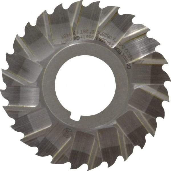 Controx - 2-1/2" Blade Diam x 1/16" Blade Thickness, 7/8" Hole, 28 Teeth, Cobalt Side Chip Saw - Staggered Tooth, Arbor Connection, Right Hand Cut, Uncoated, with Keyway - Industrial Tool & Supply