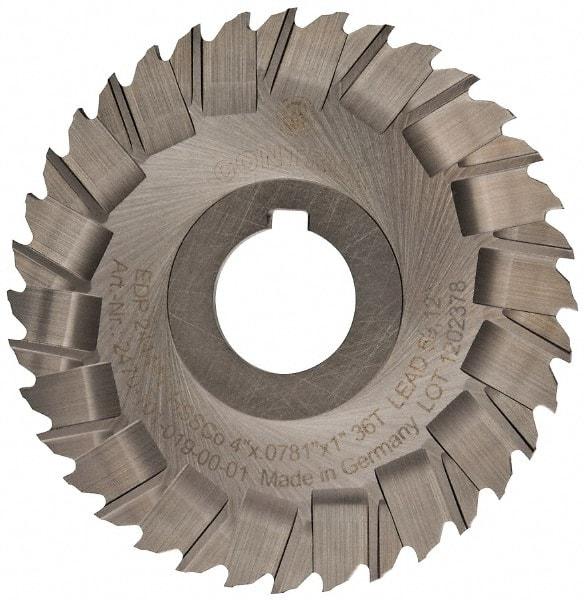 Controx - 4" Blade Diam x x 0.0781" Blade Thickness, 1" Hole, 36 Teeth, Cobalt Side Chip Saw - Staggered Tooth, Arbor Connection, Right Hand Cut, Uncoated, with Keyway - Industrial Tool & Supply