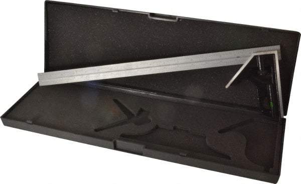 SPI - 2 Piece, 18" Combination Square Set - 1/16, 1/32, 1/64 & 1/8" (4R) Graduation, Hardened Steel Blade, Hardened Steel Square Head - Industrial Tool & Supply
