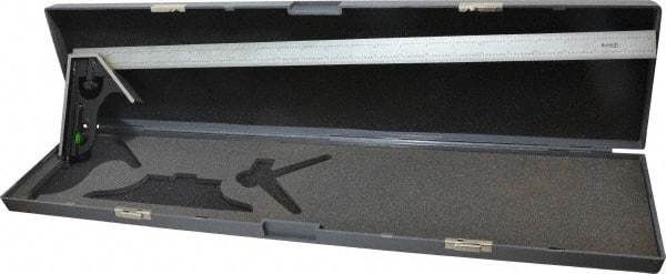 SPI - 2 Piece, 24" Combination Square Set - 1/32 & 1/64" (English/Metric) Graduation, Hardened Steel Blade, Hardened Steel Square Head - Industrial Tool & Supply