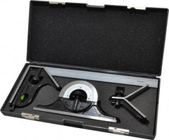 SPI - 4 Piece, 12" Combination Square Set - 1/16, 1/32, 1/64 & 1/8" (4R) Graduation, Hardened Steel Blade, Hardened Steel Center, Protractor & Square Head - Industrial Tool & Supply