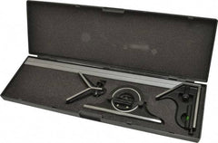 SPI - 4 Piece, 18" Combination Square Set - 1/100, 1/32, 1/50 & 1/64" (16R) Graduation, Hardened Steel Blade, Hardened Steel Center, Protractor & Square Head - Industrial Tool & Supply