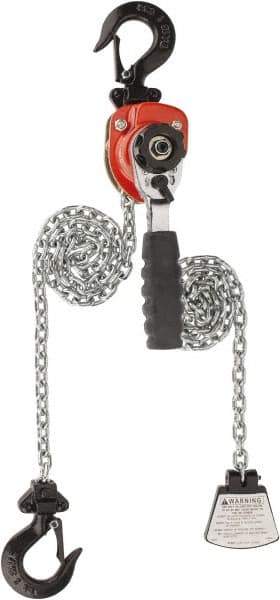 CM - 550 Lb Lifting Capacity, 5' Lift Height, Mini-Ratchet Lever Hoist - Made from Chain, 56 Lb Avg Pull to Lift Rated Load, 1 Chain - Industrial Tool & Supply
