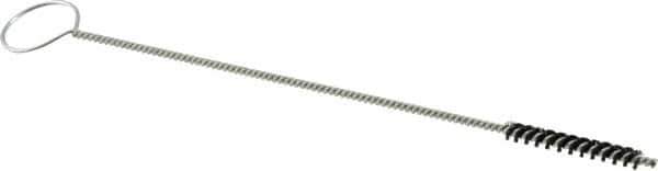 Brush Research Mfg. - 1-1/2" Long x 3/16" Diam Nylon Spiral Brush - 8" OAL, 0.005" Filament Diam, 0.097" Shank Diam - Industrial Tool & Supply