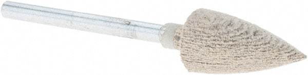Rex Cut Product - 3/8" Head Diam x 3/4" Thickness, B52, Pointed End, Aluminum Oxide Mounted Point - White, Fine Grade, 120 Grit - Industrial Tool & Supply