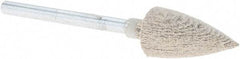 Rex Cut Product - 3/8" Head Diam x 3/4" Thickness, B52, Pointed End, Aluminum Oxide Mounted Point - White, Fine Grade, 120 Grit - Industrial Tool & Supply