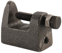 Cooper B-Line - 1-1/4" Max Flange Thickness, 3/8" Rod Wide Jaw Top Beam Clamp - 500 Lb Capacity, Malleable Iron - Industrial Tool & Supply