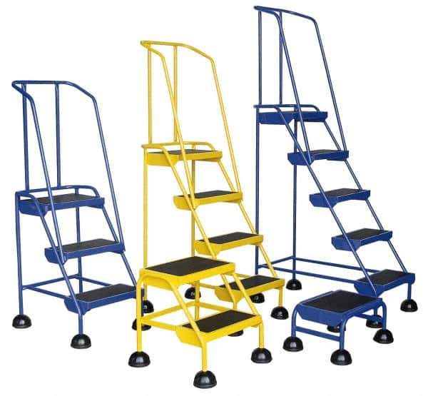 Vestil - 66" 4 Step Ladder - 300 Lb Capacity, 38-1/2" Platform Height, 20" Base Width x 35" Base Depth, Rubber Matted - Industrial Tool & Supply