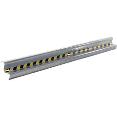 Vestil - 10' Long x 12" High, Gray with Black & Yellow Caution Tape Steel Straight Heavy Duty Guard Rail - 3 Rails Accommodated, 3-1/4" Deep, 76 Lb - Industrial Tool & Supply