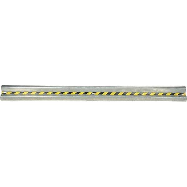 Vestil - 12' Long x 12" High, Gray with Black & Yellow Caution Tape Steel Straight Heavy Duty Guard Rail - 3 Rails Accommodated, 3-1/4" Deep, 83 Lb - Industrial Tool & Supply