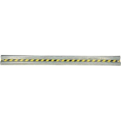 Vestil - 12' Long x 12" High, Gray with Black & Yellow Caution Tape Steel Straight Heavy Duty Guard Rail - 3 Rails Accommodated, 3-1/4" Deep, 83 Lb - Industrial Tool & Supply
