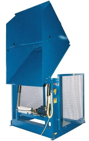 Vestil - 4,000 Lb Load Capacity, Steel Box Dumper - 66" Wide x 68" Long x 65" High, Blue - Industrial Tool & Supply