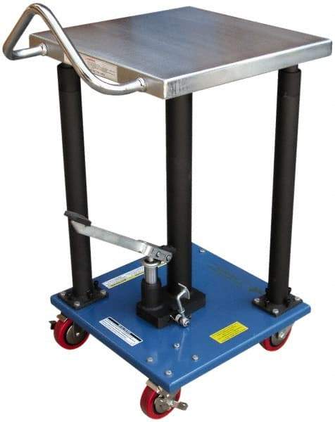 Vestil - 500 Lb Capacity Manual Hydraulic Post Lift Table - 31" Lift Height, 18" Platform Length x 18" Platform Width - Industrial Tool & Supply