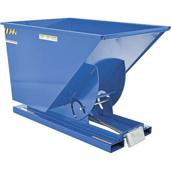 Vestil - 6,000 Lb Load Capacity, 1 Cu Yd, Steel Self-Dumping Hopper - 41-1/4" Wide x 61" Long x 43" High, Powder Coat Blue - Industrial Tool & Supply