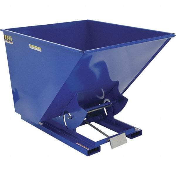 Vestil - 6,000 Lb Load Capacity, 2 Cu Yd, Steel Self-Dumping Hopper - 56-1/4" Wide x 69" Long x 52" High, Powder Coat Blue - Industrial Tool & Supply