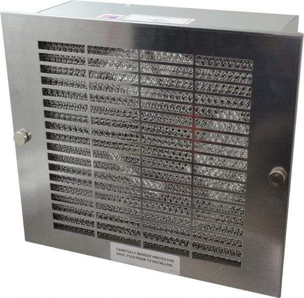 Cooper B-Line - 550 CFM, 1,600 RPM, Enclosure Cooling Fan Package - 13 Inch Wide x 4-9/16 Inch Deep x 11-5/8 Inch High, 60 W, 115 VAC, Stainless Steel Grill, Steel Enclosure - Industrial Tool & Supply