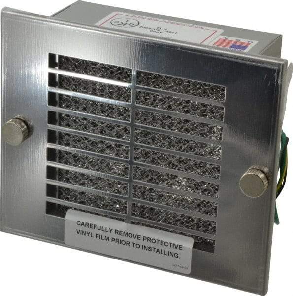 Cooper B-Line - 105 CFM, 3,000 RPM, Enclosure Cooling Fan Package - 7-3/8 Inch Wide x 2-3/8 Inch Deep x 6-1/8 Inch High, 15 W, 115 VAC, Stainless Steel Grill, Steel Enclosure - Industrial Tool & Supply