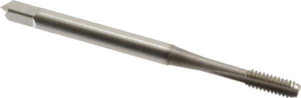 OSG - #5-40 UNC 2B/3B 3 Flute Nitride Finish Vanadium High Speed Steel Straight Flute Machine Tap - Bottoming, Right Hand Thread, 1-15/16" OAL, 5/8" Thread Length, H2 Limit, Oversize - Exact Industrial Supply