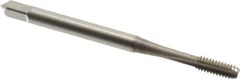 OSG - #5-40 UNC 2B/3B 3 Flute Nitride Finish Vanadium High Speed Steel Straight Flute Machine Tap - Bottoming, Right Hand Thread, 1-15/16" OAL, 5/8" Thread Length, H2 Limit, Oversize - Exact Industrial Supply