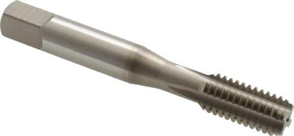 OSG - 3/8-16 UNC 3B 4 Flute Nitride Finish Vanadium High Speed Steel Straight Flute Machine Tap - Bottoming, Right Hand Thread, 2-15/16" OAL, 1-1/4" Thread Length, H3 Limit, Oversize - Exact Industrial Supply