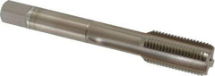 OSG - 1/2-20 UNF 3B 4 Flute Nitride Finish Vanadium High Speed Steel Straight Flute Machine Tap - Bottoming, Right Hand Thread, 3-3/8" OAL, 1-21/32" Thread Length, H3 Limit, Oversize - Exact Industrial Supply
